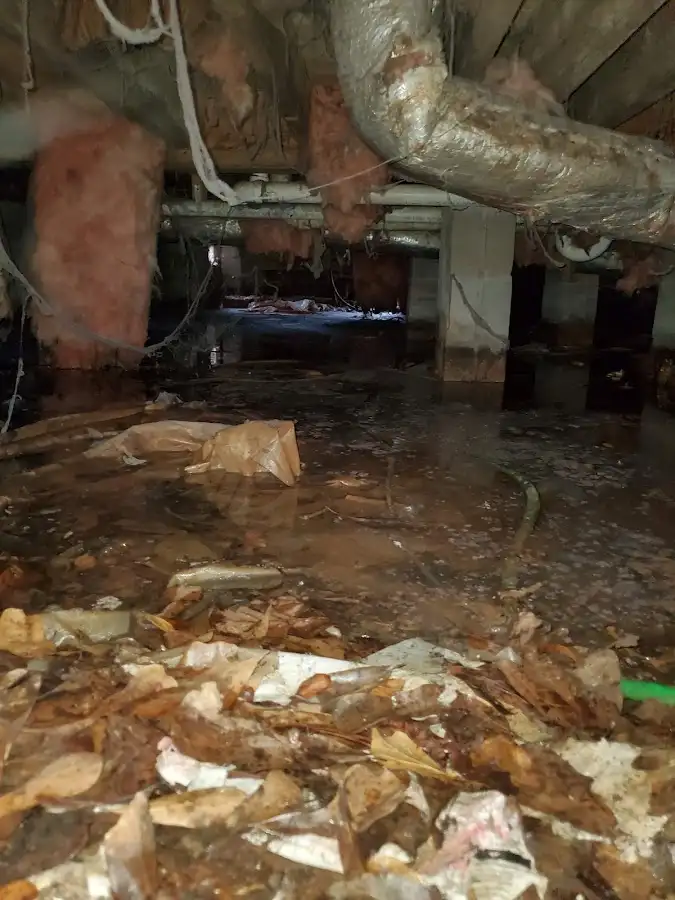 Crawl space flood assessment for Commercial Water Damage Restoration in Commerce